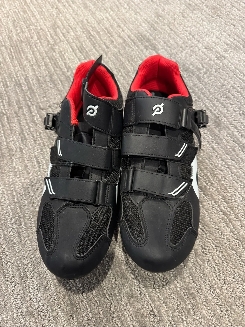 Men's Size 46 Peloton Cycling Shoes in Black with Red Lining - Picture 1 of 5